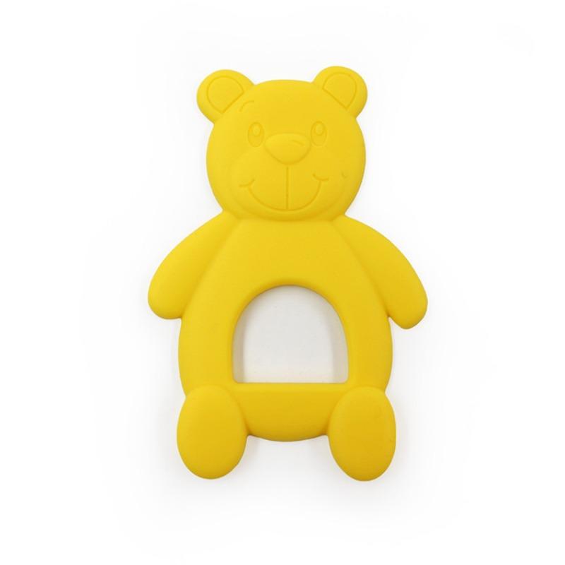 Детское силиконовое кольцо для прорезывания зубов Baby Bite Joy Bite Мишка Палочка для прорезывания зубов Пищевая жевательная резинка Кольцо для прорезывания зубов Игрушки жёлтый