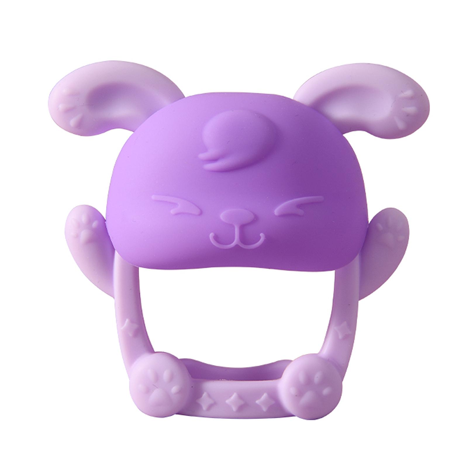 Детская игрушка для прорезывания зубов, варежка для прорезывания зубов кролика, детский прорезыватель, перчатки для прорезывания зубов, соска-пустышка фиолетовый