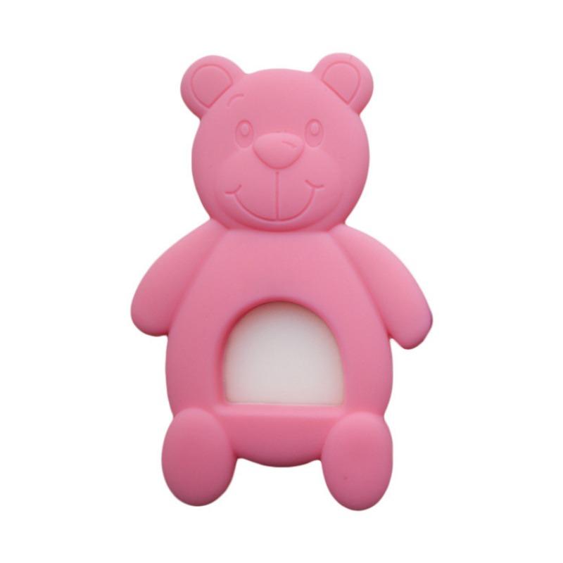Детское силиконовое кольцо для прорезывания зубов Baby Bite Joy Bite Мишка Палочка для прорезывания зубов Пищевая жевательная резинка Кольцо для прорезывания зубов Игрушки розовый