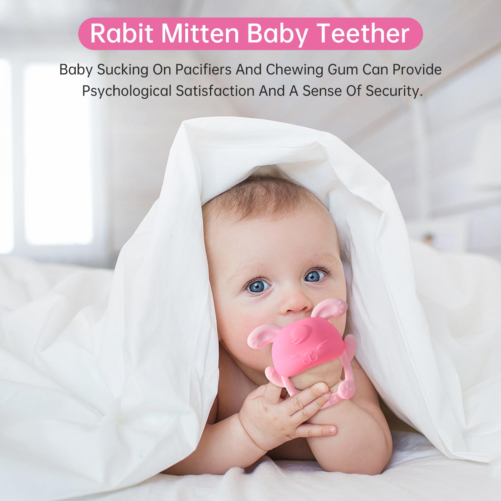 Детская игрушка для прорезывания зубов, варежка для прорезывания зубов кролика, детский прорезыватель, перчатки для прорезывания зубов, соска-пустышка